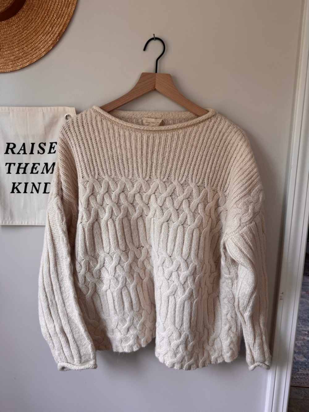 Laude the Label Hand Knot Alpaca Blend Cable Sweater